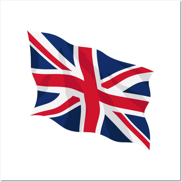 United Kingdom Waving Flag Illustration Wall Art by hobrath